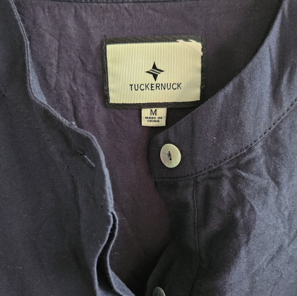 Tuckernuck Size M Navy Eyelet Royal Shirt Dress - Worn once! - Picture 2 of 6
